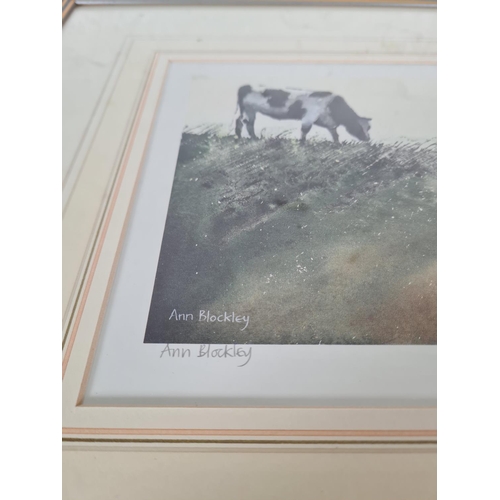 159 - A framed Ann Blockley Grazing Cattle pencil signed limited edition no. 202 of 500 print - approx. 41... 