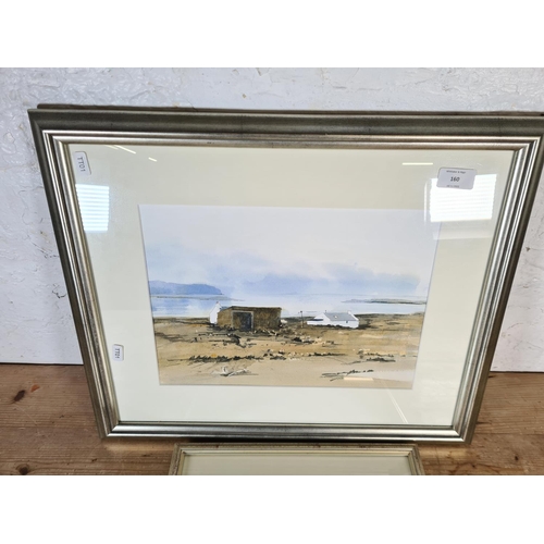 160 - Two framed watercolours to include Canning Half Tide Dock by Robert Gardiner Medwin 1987 etc.