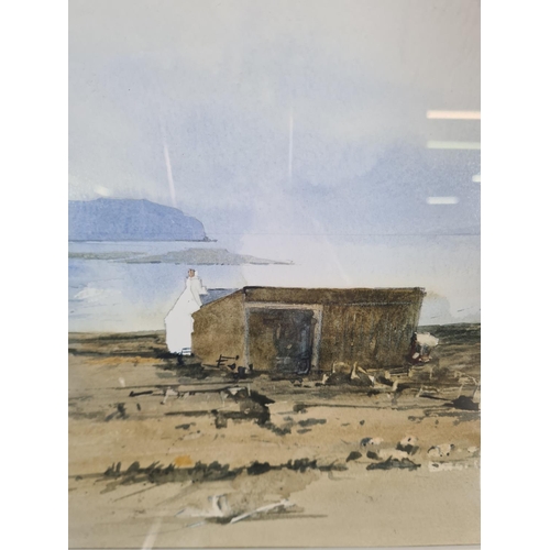 160 - Two framed watercolours to include Canning Half Tide Dock by Robert Gardiner Medwin 1987 etc.