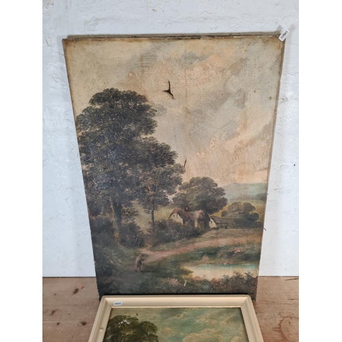 169 - Two 19th century oils on canvas, one signed C. W. Clifton