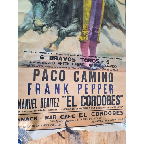 184 - A 1970s 'El Cordobes' Spanish Bullfighter poster - approx. 97cm x 53cm