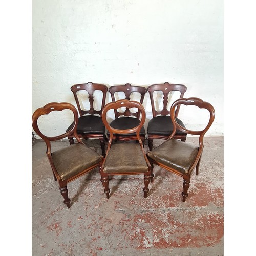 81C - Six Victorian mahogany dining chairs