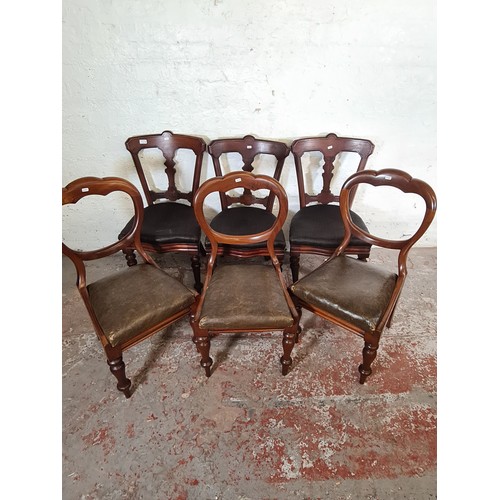 81C - Six Victorian mahogany dining chairs