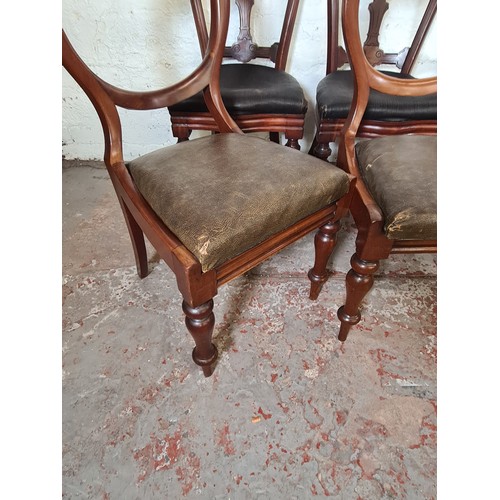 81C - Six Victorian mahogany dining chairs