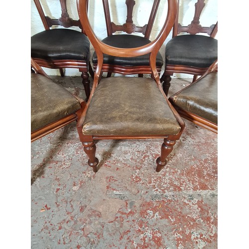 81C - Six Victorian mahogany dining chairs