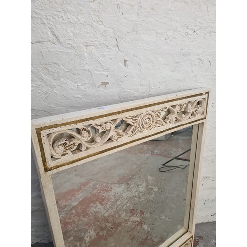 176A - A modern classical style framed wall mirror - approx. 102cm high x 75cm wide