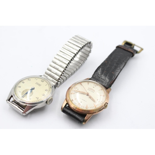 1134 - Two 1950s mechanical men's wristwatches, one Roamer and one Visible