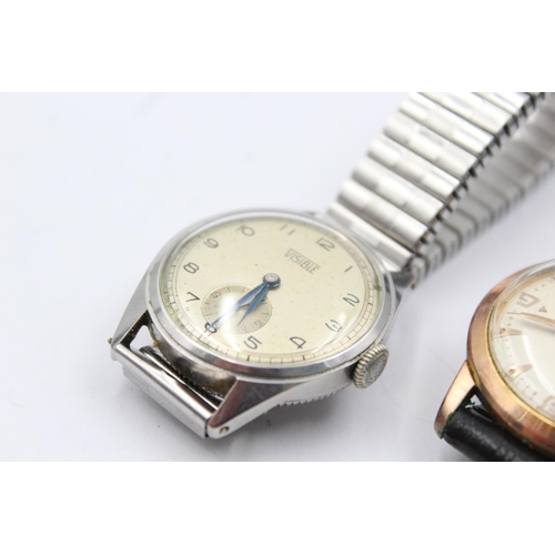 1134 - Two 1950s mechanical men's wristwatches, one Roamer and one Visible