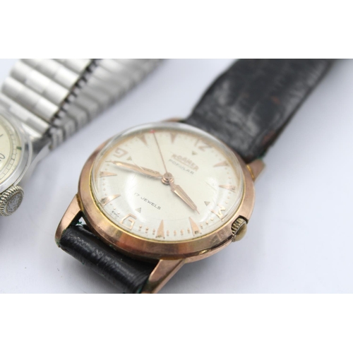 1134 - Two 1950s mechanical men's wristwatches, one Roamer and one Visible