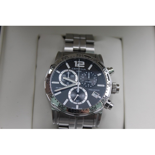 1138 - A boxed Certina 1888 DS Sport chronograph quartz men's wristwatch with two spare links - ref. 14BN02... 