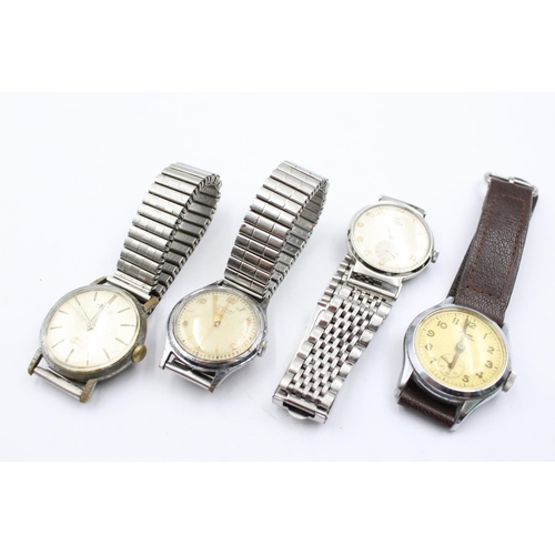 1139 - Four vintage mechanical men's wristwatches to include Junghans, Rodia etc.