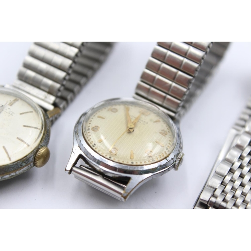 1139 - Four vintage mechanical men's wristwatches to include Junghans, Rodia etc.