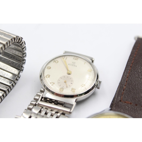 1139 - Four vintage mechanical men's wristwatches to include Junghans, Rodia etc.