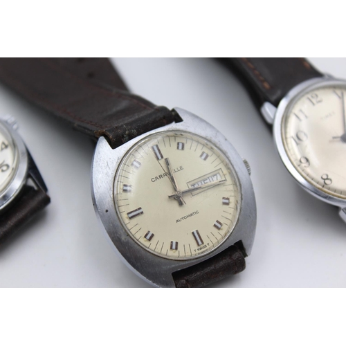 1140 - Four vintage men's wristwatches to include Caravelle by Bulova, Astral etc.