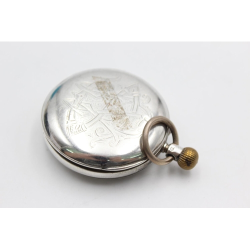 1154 - A hallmarked sterling silver cased half hunter hand wind pocket watch, movement signed D. McGregor -... 