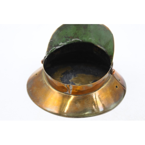 1177 - A WWII trench art brass soldiers cap - approx. 12.5cm diameter