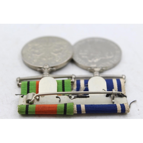 1179 - Two George VI mounted medals, one Police Exemplary Service awarded to Constable Edgar Thomas and one... 