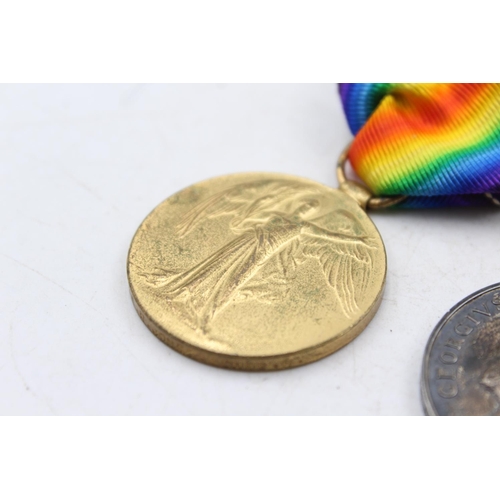 1183 - A WWI medal pair with original ribbons awarded to 58298 PTE R. Jones - Cheshire Regiment