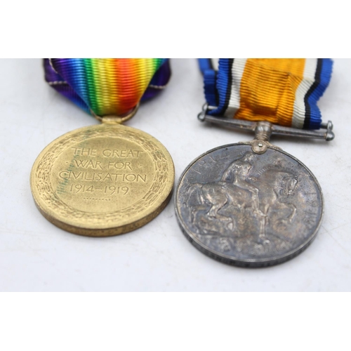 1183 - A WWI medal pair with original ribbons awarded to 58298 PTE R. Jones - Cheshire Regiment