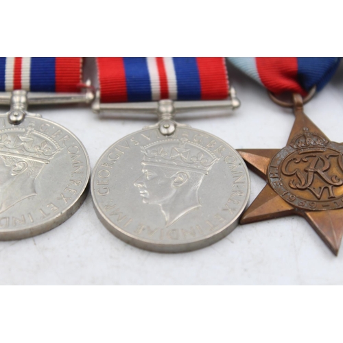 1187 - Two WWII mounted medal groups to include the Atlantic Star, the 1939-1945 Star etc.