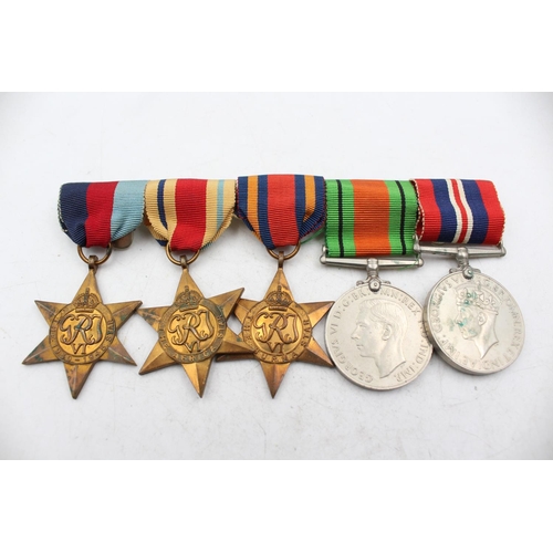 1188 - A WWII mounted medal group to include the Africa Star, the Burma Star etc.