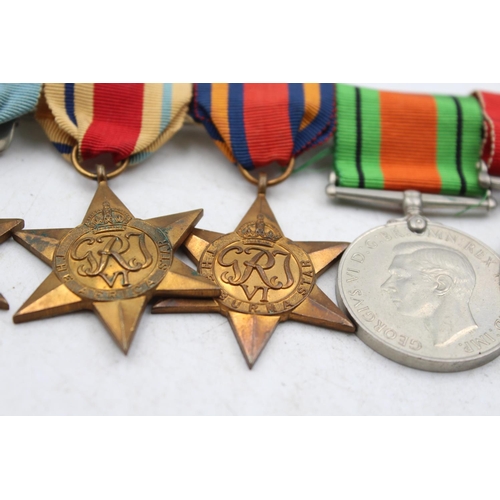 1188 - A WWII mounted medal group to include the Africa Star, the Burma Star etc.