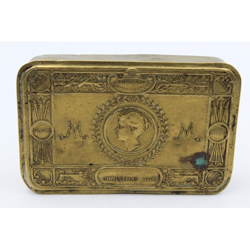 1191 - A WWI brass Princess Mary Christmas tin - approx. 13cm x 8.5cm