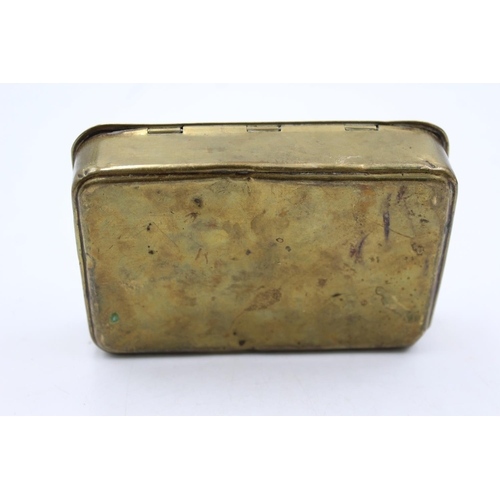 1191 - A WWI brass Princess Mary Christmas tin - approx. 13cm x 8.5cm