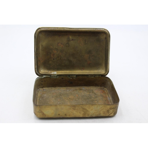 1191 - A WWI brass Princess Mary Christmas tin - approx. 13cm x 8.5cm