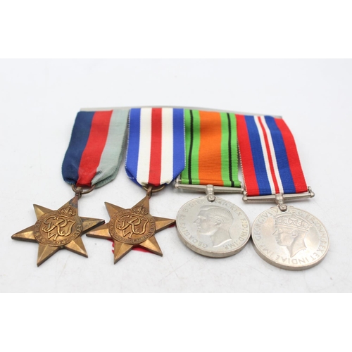 1194 - A WWII mounted medal group to include the France and Germany Star, the 1939-1945 Star etc.