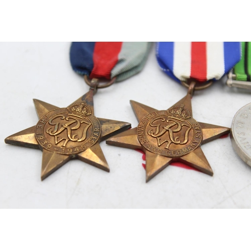 1194 - A WWII mounted medal group to include the France and Germany Star, the 1939-1945 Star etc.