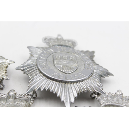 1196 - Five vintage Police helmet plates to include Brighton, Humberside, Lincolnshire etc.