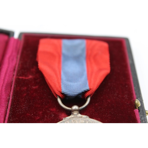 1197 - A boxed WWII Imperial Service medal awarded to Edwin Frank Coles