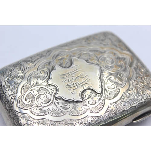 1245 - An Edwardian hallmarked Birmingham silver cigarette case, dated 1904 - approx. gross weight 63 grams... 