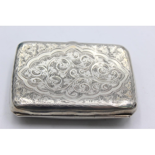 1245 - An Edwardian hallmarked Birmingham silver cigarette case, dated 1904 - approx. gross weight 63 grams... 