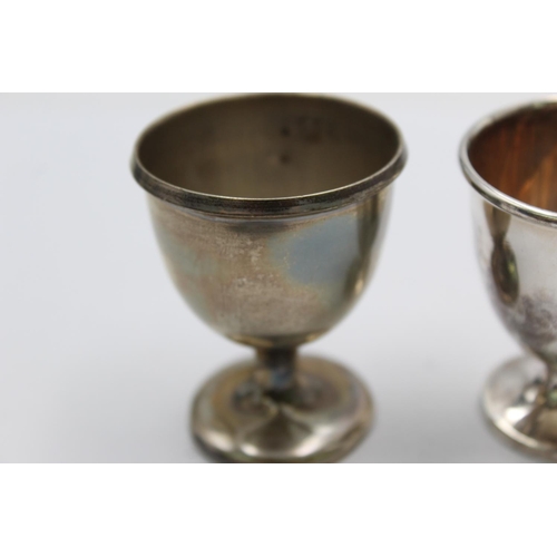 1246 - Two vintage hallmarked .925 sterling silver egg cups - approx. gross weight 62 grams