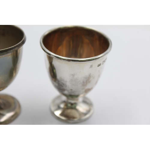 1246 - Two vintage hallmarked .925 sterling silver egg cups - approx. gross weight 62 grams