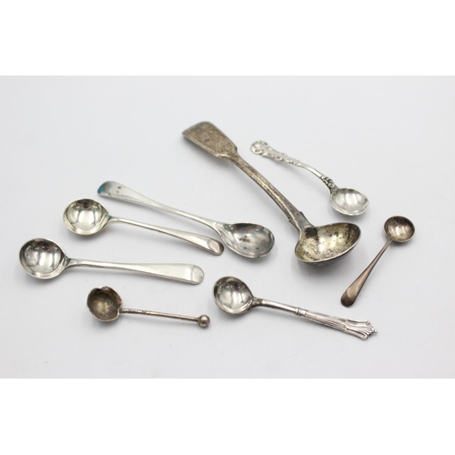 1272 - Eight hallmarked .925 sterling silver condiment spoons - approx. gross weight 48 grams