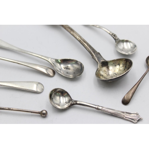 1272 - Eight hallmarked .925 sterling silver condiment spoons - approx. gross weight 48 grams