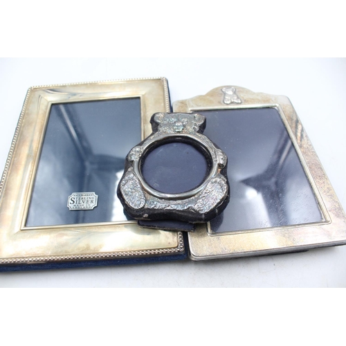 1279 - Three hallmarked .925 sterling silver photo frames - approx. gross weight 511 grams