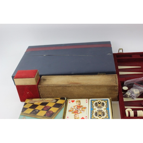 351 - Twenty vintage games to include playing cards, dominoes, backgammon etc.