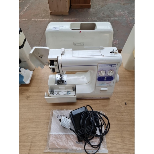 806 - A cased Janome My Style 22 MC2522 electric sewing machine with foot pedal and instruction manual