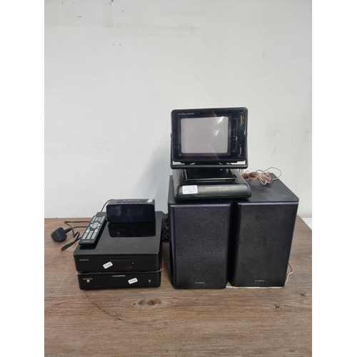 684A - Three items, one Sandstrøm SHFTPPH10 stereo system comprising CD player, DAB/FM radio with speakers ... 