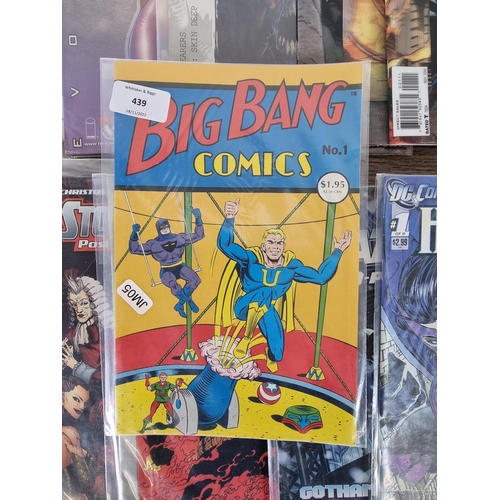 439 - A collection of comics to include Big Bang Comics no. 1, Marvel Mission Impossible #1, Marvel Warloc... 