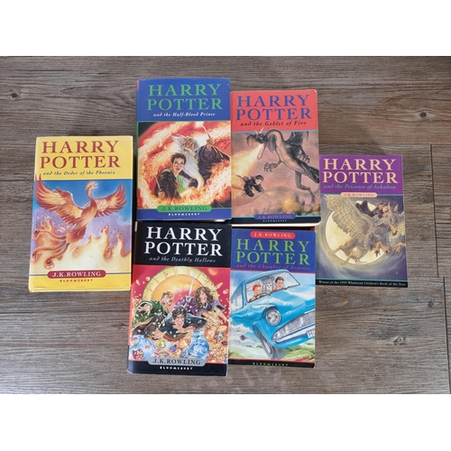 443 - Six Harry Potter books to include The Deathly Hallows first edition, The Half-Blood Prince first edi... 