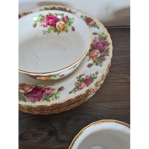 274 - Forty one pieces of Royal Albert Old Country Roses china to include five teacups, teapot, eight sauc... 