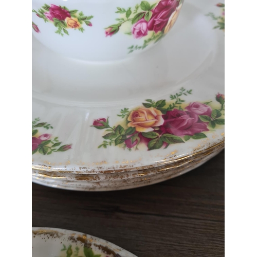 274 - Forty one pieces of Royal Albert Old Country Roses china to include five teacups, teapot, eight sauc... 