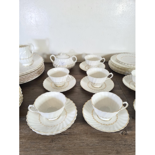 279 - Forty six pieces of Royal Doulton Adrian H4816 bone china to include seven teacups, eight saucers, m... 