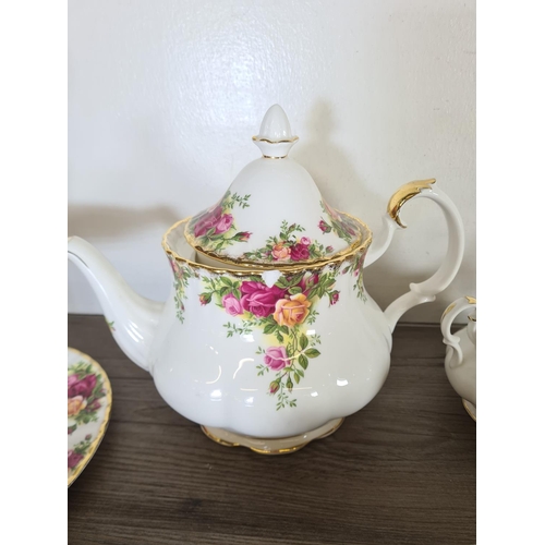 280 - Forty four pieces of Royal Albert Old Country Roses bone china to include six teacups and saucers, t... 