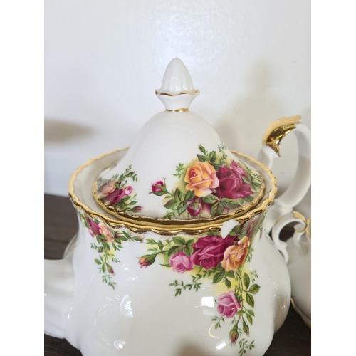 280 - Forty four pieces of Royal Albert Old Country Roses bone china to include six teacups and saucers, t... 